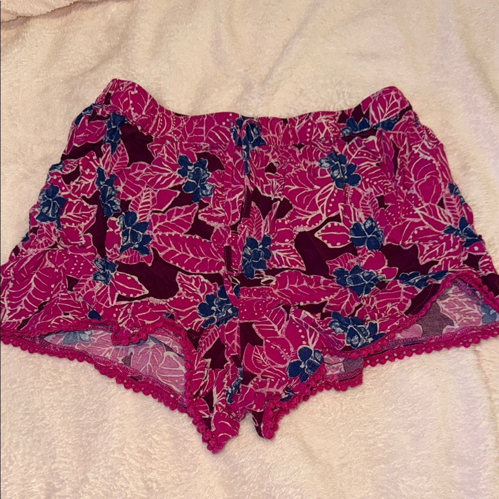 Hollister Pink and Blue Shorts with Relaxed Fit